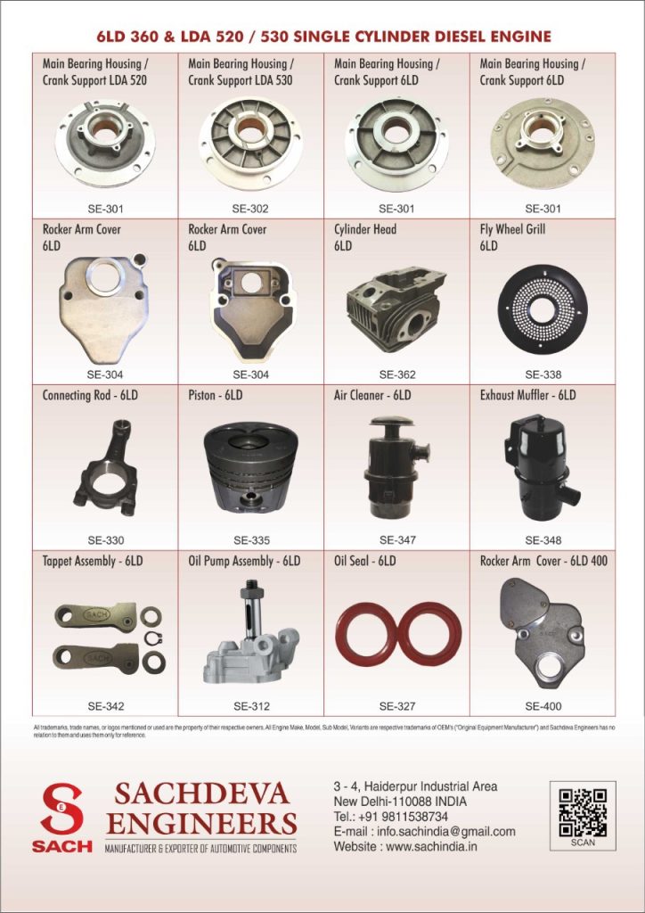 Lombardini 6LD325/360/400 and LDA520 and LDA 530 diesel engine parts.